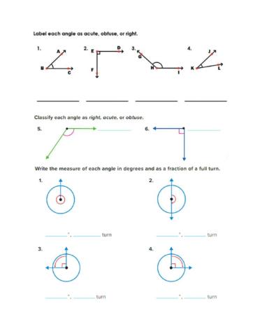 Classify angles and measuring by a fraction of full turn