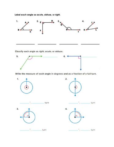 Classify angles and measuring by a fraction of full turn