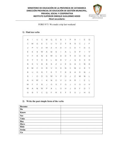 Past simple irregular verbs