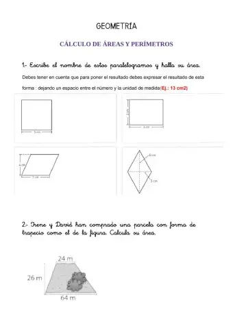 Cálculo de Áreas y Perímetros