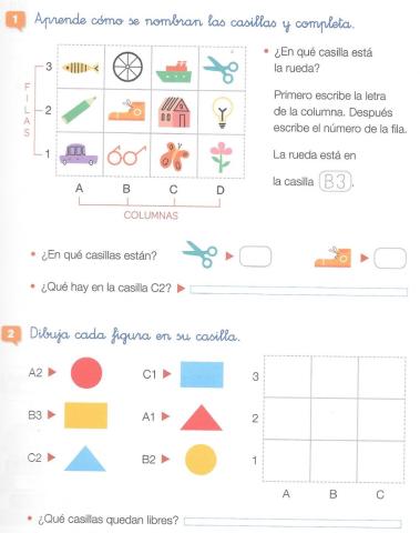Tablas y coordenadas 2º