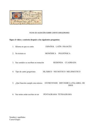 Ficha de audición