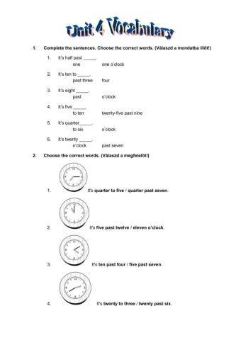 Project 1 - Unit 4 Vocabulary Practice