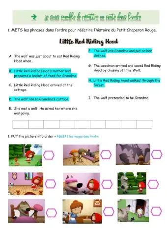 Preterit be+ing Little Red Riding Hood 5°