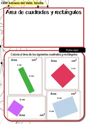 Área cuadrados y rectángulos