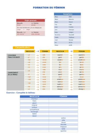 Formation du féminin