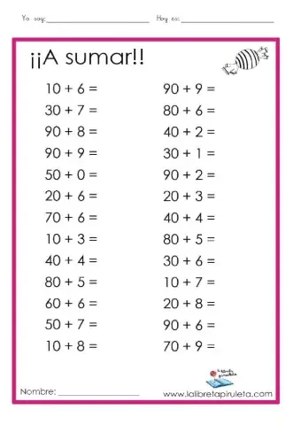 OAOA Sumas con decenas exactas. Composición de números