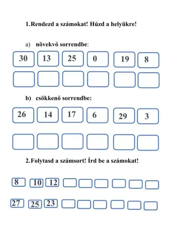 Gyakorlás, számok 30-ig