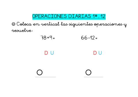 Operaciones diarias 1º. 12