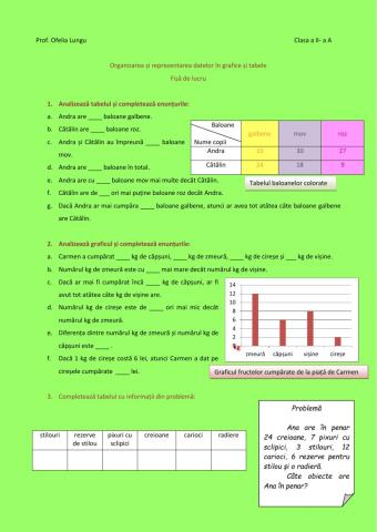 Organizarea si reprezentarea datelor in grafice si tabele-prof. Ofelia Lungu