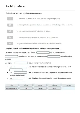 Hidrosfera. Aguas de la Tierra