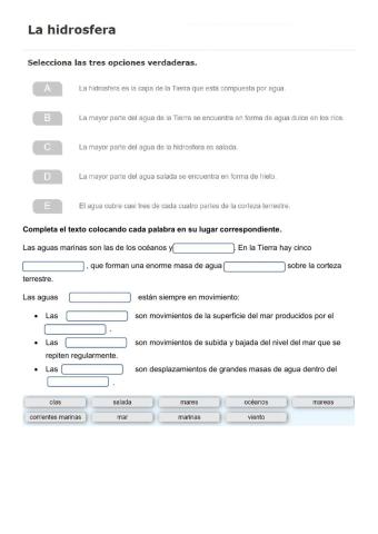 Hidrosfera. Aguas de la Tierra