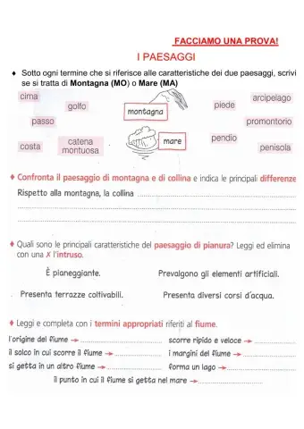 I paesaggi GEOGRAFIA
