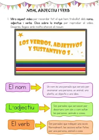 Nom, adjectiu i verb (NIVELL 1)