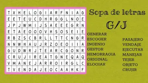 Sopa de letras G-J