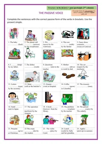 Practice the passive (present simple)