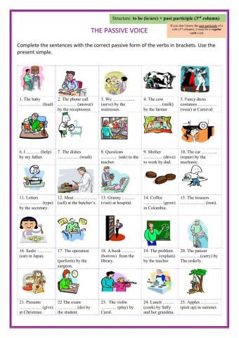 Practice the passive (present simple)