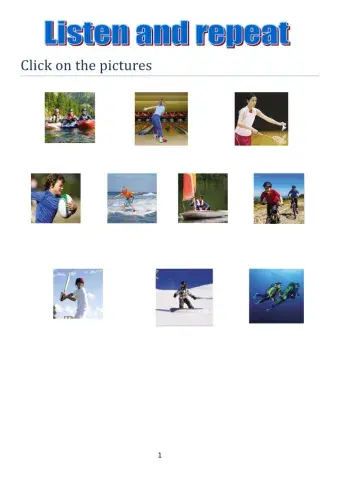 Listen and repeat the sports TIGER 5 MACMILLAN