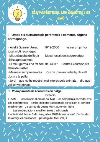 Els paréntesis i les cometes