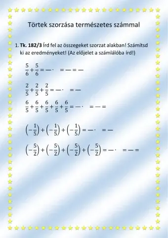 Törtek szorzása természetes számmal