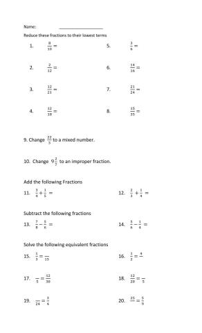 Simplifying Fractions