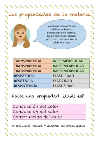 Las propiedades de la materia