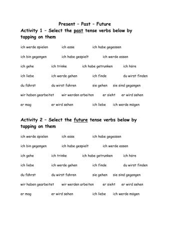 German Tense Recognition