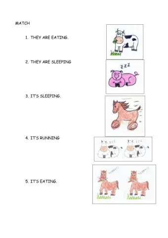 Farm animals and actions