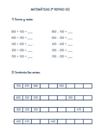 Matemáticas. Repaso 11.