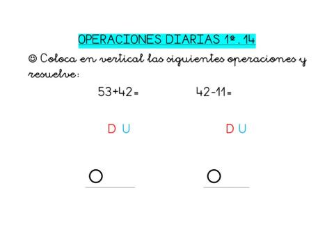 Operaciones diarias 1º. 14