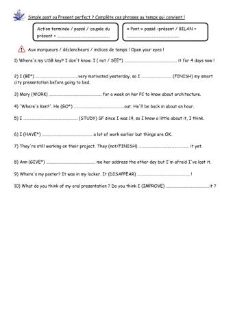 Present perfect or simple past ?