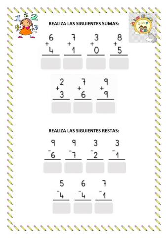 Sumas y restas infantil