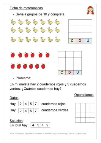 Ficha de lmatemáticas 1º