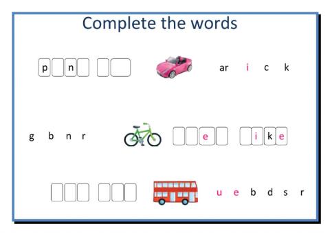 Complete the words- transports