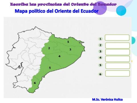 Mapa Político Región Oriente del Ecuador