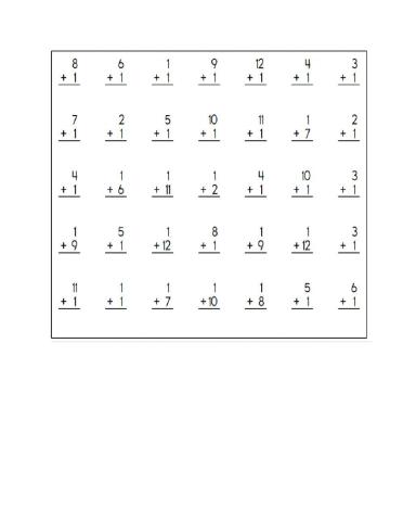 Mixed single-double digit addition