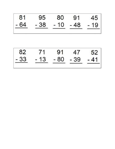 Double digit subtraction 1