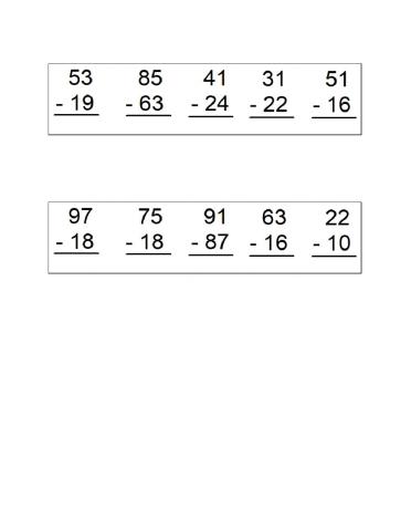 Double digit subtraction 3