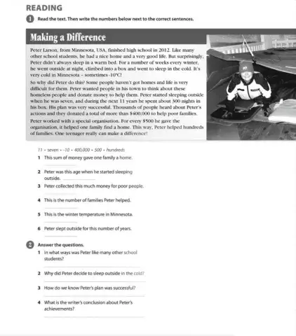 Refuerzo de inglés - reading review unit 8