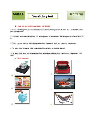 Vocabulary test