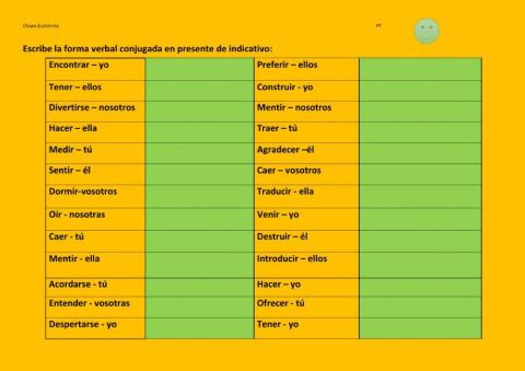 Conjugar verbos irregulares