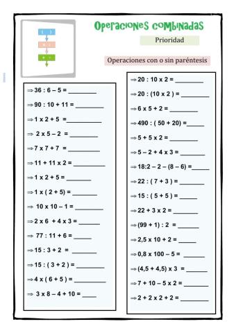 Operaciones combinadas