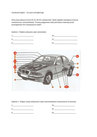 Vocational English - car parts and lights