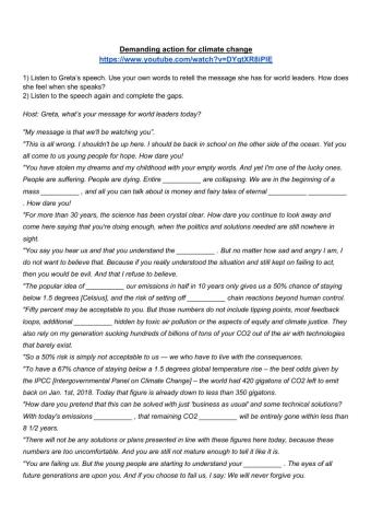 Greta Thunberg Speech