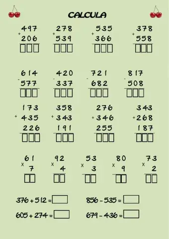 Sumas, restas y multiplicaciones