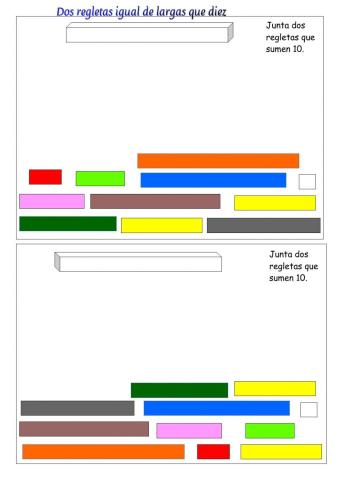 Dos regletas suman diez