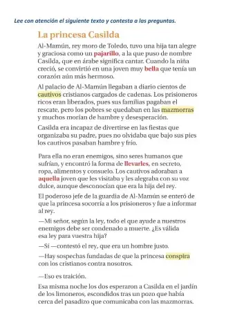 Comprensión lectora: La princesa Casilda