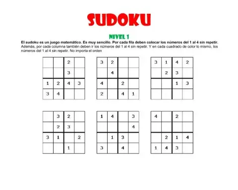 SODOKU NIVEL 1