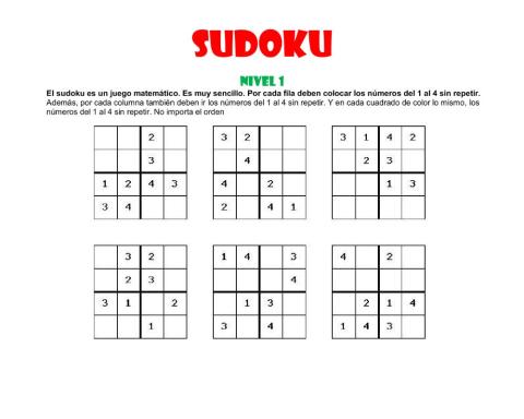 SODOKU NIVEL 1