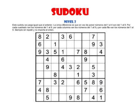 SODOKU NIVEL 2